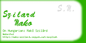 szilard mako business card